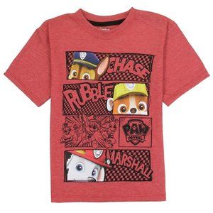 Paw Patrol Tee Boys Toddler Tshirt Kids Short Sleeve Shirt Marshall Chase Red 2T